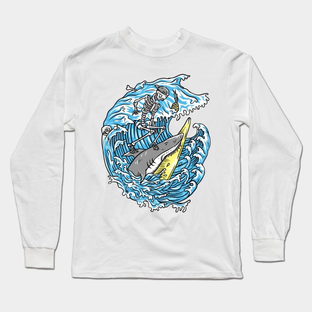 shark attack Long Sleeve T-Shirt by takee912